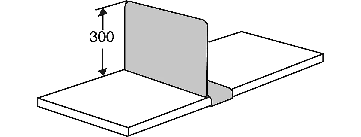 Separador de estantes desplazable f. estanterías G1, 400 mm